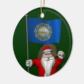 Sinterklaas met borduurstoel New Hampshire Keramisch Ornament (Links)