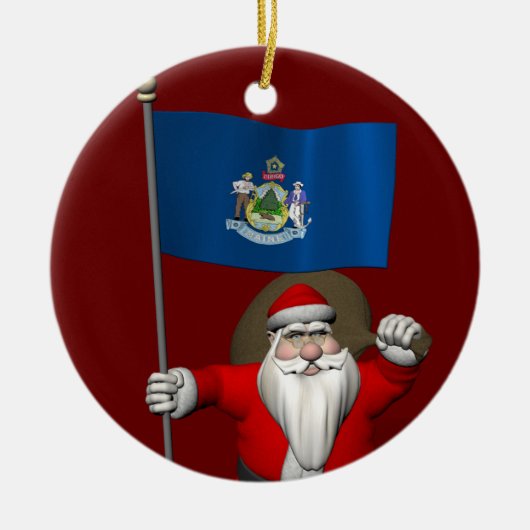 Sinterklaas met borduurwerk keramisch ornament (Voorkant)
