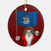 Sinterklaas met borduurwerk keramisch ornament (Links)
