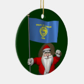 Sinterklaas met borduurwerk keramisch ornament (Rechts)