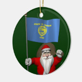 Sinterklaas met borduurwerk keramisch ornament (Links)