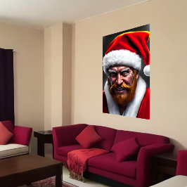 Sinterklaas met bruine baard | AI Art Poster