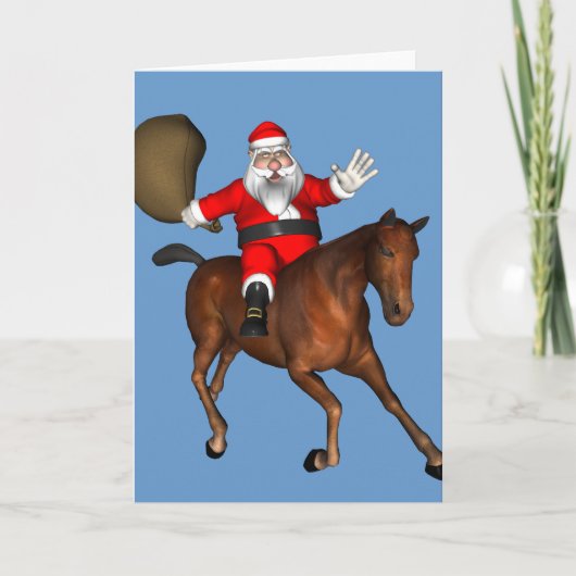 Sinterklaas met bruine paard feestdagen kaart (Voorkant)