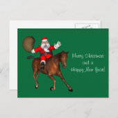 Sinterklaas met bruine paard feestdagenkaart (Voorkant / Achterkant)