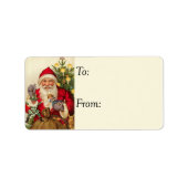 Sinterklaas met  cadeau voor speelgoed Label (Voorkant)