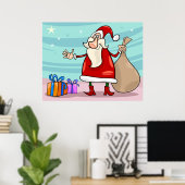 Sinterklaas met Cadeaus en een zak Poster (Thuiskantoor)