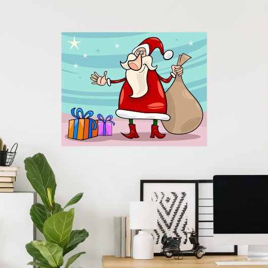 Sinterklaas met Cadeaus en een zak Poster (Thuiskantoor)