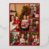 Sinterklaas met Cadeaus, in Rood, Goud Folie Feestdagenkaart (Achterkant)