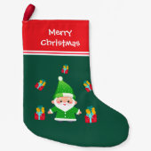 Sinterklaas met cadeaus kleine kerstsok (Voorkant)