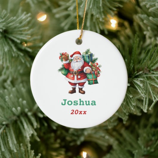 Sinterklaas met Cadeaus Personaliseren Keramisch Ornament (Boom)