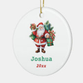 Sinterklaas met Cadeaus Personaliseren Keramisch Ornament (Links)