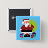 Sinterklaas met Cadeaus Vierkante Button 5,1 Cm (Voorkant /achterkant)