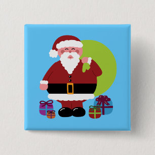 Sinterklaas met Cadeaus Vierkante Button 5,1 Cm