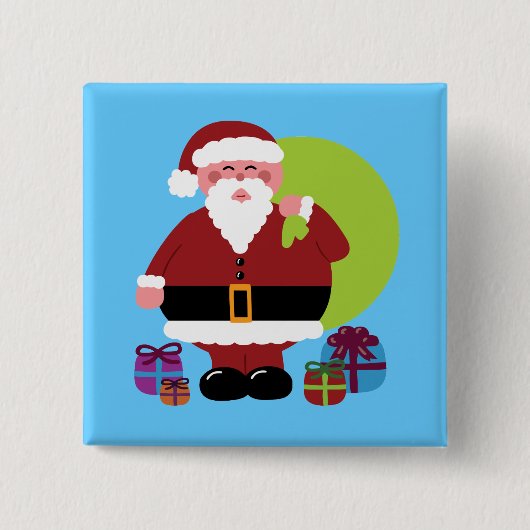Sinterklaas met Cadeaus Vierkante Button 5,1 Cm (Voorkant)