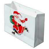 Sinterklaas met Cadeaus Vrolijke Kerstmis Gift Tas Groot Cadeauzakje (Voorkant Gekanteld)