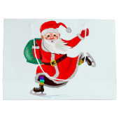 Sinterklaas met Cadeaus Vrolijke Kerstmis Gift Tas Groot Cadeauzakje (Achterkant)