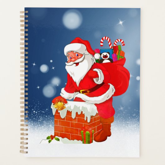 Sinterklaas met cadeautas met kerstklep planner (Voorkant)