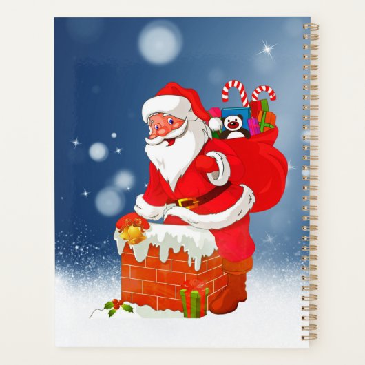 Sinterklaas met cadeautas met kerstklep planner (Achterkant)