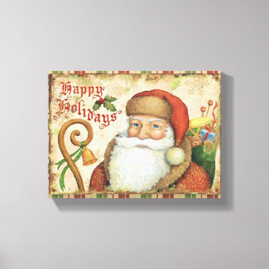 Sinterklaas met cadeautjes canvas afdruk (Voorkant)
