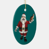 Sinterklaas met Calico Cat Keramisch Ornament (Rechts)