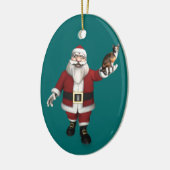Sinterklaas met Calico Cat Keramisch Ornament (Links)