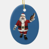 Sinterklaas met Calico Cat Keramisch Ornament (Achterkant)