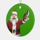 Sinterklaas met Calico Cat Keramisch Ornament (Links)
