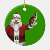 Sinterklaas met Calico Cat Keramisch Ornament (Achterkant)