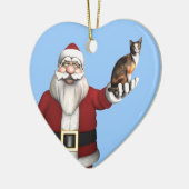 Sinterklaas met Calico Cat Keramisch Ornament (Links)