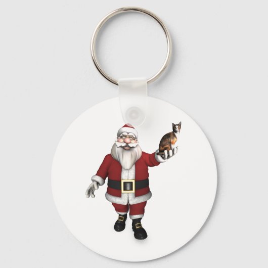 Sinterklaas met Calico Cat Sleutelhanger (Voorkant)