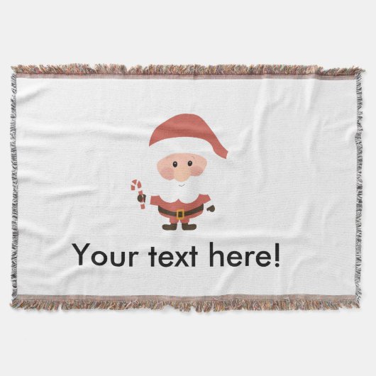 Sinterklaas met candycane cartoon deken (Voorkant)