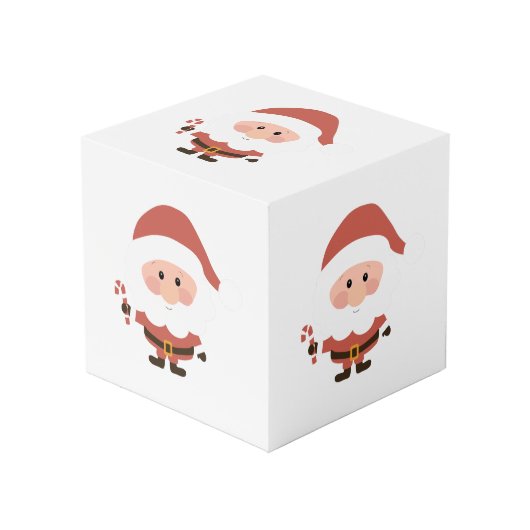 Sinterklaas met candycane cartoon kubus (Voorkant hoekig)