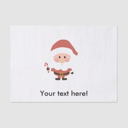 Sinterklaas met candycane cartoon tissuepapier (Voorkant)