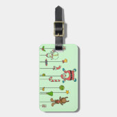 Sinterklaas met cartoon en vrienden Kerstmis Bagagelabel (Voorkant verticaal)