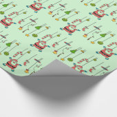 Sinterklaas met cartoon en vrienden Kerstmis Cadeaupapier (Hoek)