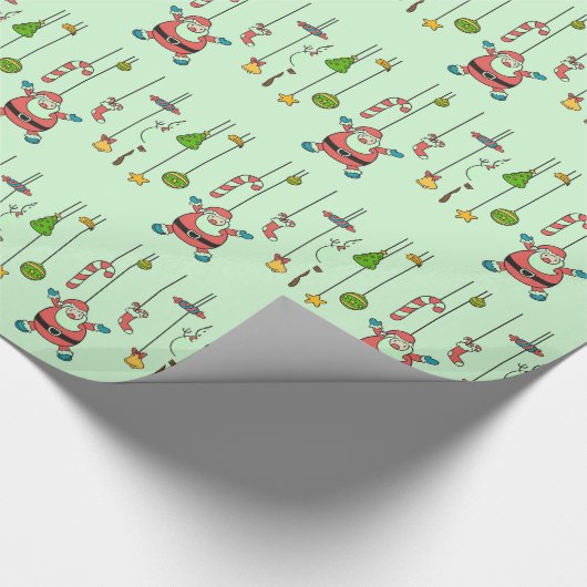 Sinterklaas met cartoon en vrienden Kerstmis Cadeaupapier (Hoek)