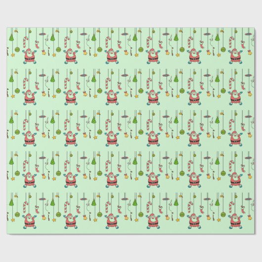 Sinterklaas met cartoon en vrienden Kerstmis Cadeaupapier (Vlak)