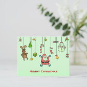 Sinterklaas met cartoon en vrienden Kerstmis Feestdagenkaart (Staand voorkant)