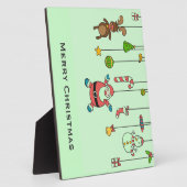 Sinterklaas met cartoon en vrienden Kerstmis Fotoplaat (Zijkant)