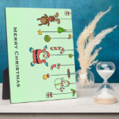 Sinterklaas met cartoon en vrienden Kerstmis Fotoplaat (Zijkant)