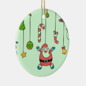 Sinterklaas met cartoon en vrienden Kerstmis Keramisch Ornament (Rechts)