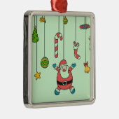 Sinterklaas met cartoon en vrienden Kerstmis Metalen Ornament (Rechts)