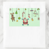 Sinterklaas met cartoon en vrienden Kerstmis Rechthoekige Sticker (Tas)