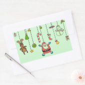 Sinterklaas met cartoon en vrienden Kerstmis Rechthoekige Sticker (Envelop)