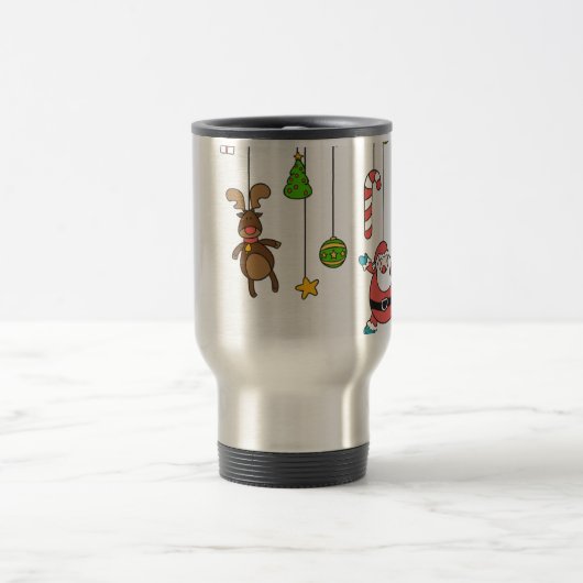 Sinterklaas met cartoon en vrienden Kerstmis Reisbeker (Center)