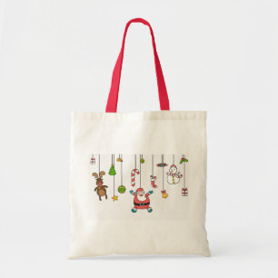 Sinterklaas met cartoon en vrienden Kerstmis Tote Bag