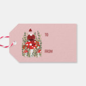 Sinterklaas met champignons Elf Dwarf Cute Cadeaulabel (Achterkant Horizontaal)