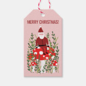 Sinterklaas met champignons Elf Dwarf Cute Cadeaulabel (Voorkant)