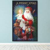 Sinterklaas met Christus Kind Canvas Afdruk (Insitu (Houten vloer))