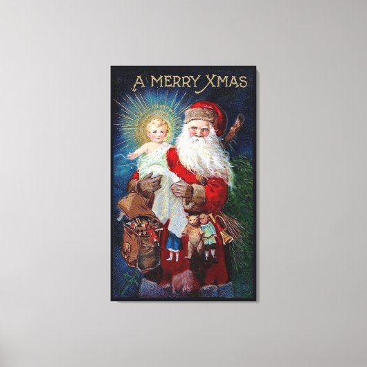 Sinterklaas met Christus Kind Canvas Afdruk (Voorkant)